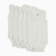 Small Story Organic Cotton Solid Tank Bodysuit (5 Pack) - White, 0-3 M