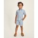 Boys Striped Linen Blend Pull On Shorts - Linen Edit