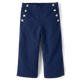 Girls Button Linen-Blend Sailor Pants - Linen Edit