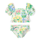 Girls Floral Puff Sleeve Tankini Swimsuit - Swim Shop