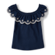 Girls Eyelet Ruffle Top - Little Essentials