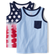 Baby And Toddler Boys American Flag Tank Top 2-Pack