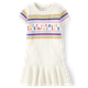 Girls Intarsia School Supplies Peplum Sweater Dress - Classroom Cutie