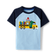 Boys Embroidered Dino School Bus Raglan Top - Classroom Cutie