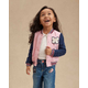 Girls Embroidered Bow Varsity Jacket - Campus Cuties