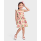 Girls Mommy And Me Rose Ruffle Dress - Blushing Blooms