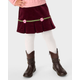 Girls Flower Corduroy Pleated Skirt - Enchanted Forest