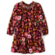 Girls Flower Leaf Flannel Tiered Dress - Enchanted Forest