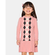 Girls Argyle Intarsia Peplum Sweater Dress - Ladies And Gentlemen