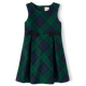 Girls Plaid Bow Pleated Ponte Jumper - Nutcracker