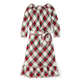 Womens Matching Family Plaid Ruffle Dress - Christmas Cabin