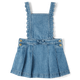 Girls Scalloped Button Denim Jumper - Campus Cuties