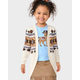 Girls Intarsia Fairisle Long Cardigan - Montana Mountain