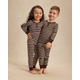 Kids Striped Snug Fit Thermal Henley Pajamas - Gymmies