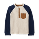 Boys Colorblock Thermal Henley Top - Little Essentials