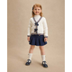Girls Pleated Button Ponte Skort - Campus Cuties
