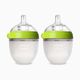 Comotomo Natural Feel Silicone Baby Bottles - Green, 5 Oz, 2