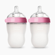 Comotomo Natural Feel Silicone Baby Bottles - Pink, 8 Oz, 2