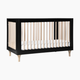 babyletto Lolly 3-in-1 Convertible Crib with Toddler Bed Conversion Kit - Black/Washed Natural