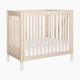 babyletto Gelato 4-in-1 Convertible Mini Crib - Washed Natural Finish With White Feet