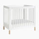 babyletto Gelato 4-in-1 Convertible Mini Crib - White Finish With Washed Natural Feet