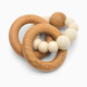 Loulou Lollipop Bubble Silicone & Wood Teething Rattle - Beige