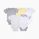 Burt's Bees Baby Organic Short Sleeve Bodysuit (5 Pack) - Sunshine, 0-3 M