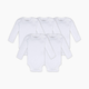 Burt's Bees Baby Organic Long Sleeve Bodysuit (5 Pack) - Cloud, 3-6 M