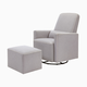 daVinci Olive Glider and Ottoman - Grey With Cream Piping