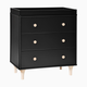 babyletto Lolly 3-Drawer Changer Dresser - Black / Washed Natural