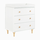 babyletto Lolly 3-Drawer Changer Dresser - White/Natural