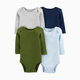 Carter's Long-Sleeve Bodysuits (4 Pack) - Multi (Heathered Navy Solids), 0-3 M