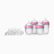 Comotomo Silicone Baby Bottle Bundle Starter Gift Set - Pink