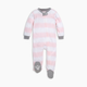 Burt's Bees Baby Organic Sleep & Play Footie Pajamas - Blossom Rugby Peace Stripe, Newborn