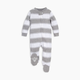Burt's Bees Baby Organic Sleep & Play Footie Pajamas - Heather Grey Rugby Peace Stripe, 3-6 M