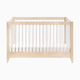 babyletto Sprout 4-in-1 Convertible Crib with Conversion Kit - Washed Natural/White