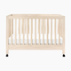 babyletto Maki Portable Folding Crib with Toddler Bed Conversion Kit - Washed Natural