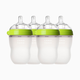 Comotomo Natural Feel Silicone Baby Bottles - Green, 8 Oz, 4