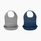 OXO Tot Roll Up Bib (2 Pack) - Grey/Navy