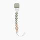 Loulou Lollipop Color Pop Silicone and Wood Pacifier Clip - Silver Sage