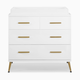 Delta Children Sloane 4 Drawer Dresser with Changing Top - Bianca White/Bronze