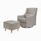 babyletto Toco Swivel Glider and Stationary Ottoman - Performance Grey Eco Weave