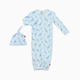 Magnetic Me Organic Cotton Magnetic Gown & Hat Set - Blue Jolie Giraffe, 0-3 M