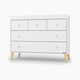 dadada Austin 5-Drawer Dresser - White/Natural (2023)