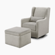 Carter's by daVinci Adrian Swivel Glider with Storage Ottoman - Performance Grey Linen