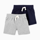 Carter's Drawstring Shorts (2 Pack) - Navy/Grey, 3 M