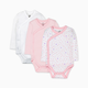 Honest Baby Clothing 3-Pack Organic Cotton Long Sleeve Side Snap Bodysuits - Love Dot, Newborn