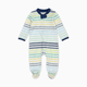 Honest Baby Clothing Organic Cotton Sleep & Play - Rainbow Stripe Blue, 0-3 M