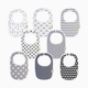 KeaBabies Urban Drool Bibs (8 Pack) - Grayscale, 8