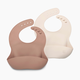 AEIOU Bib (2 Pack) - Clay/Oat Milk